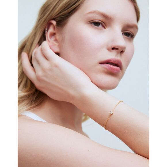 Madewell Demi-Fine Bezel Set Station Bracelet - NWT - Picture 2 of 5